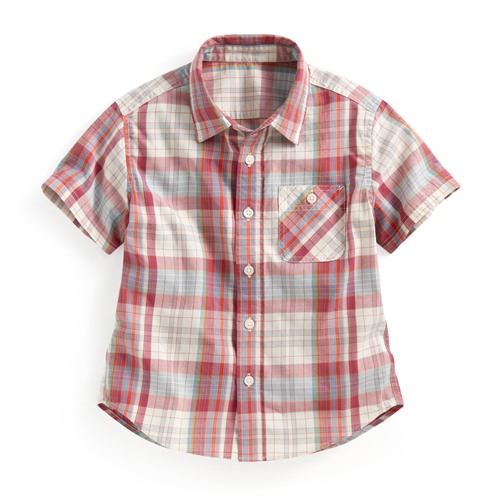 格紋短袖襯衫-童
