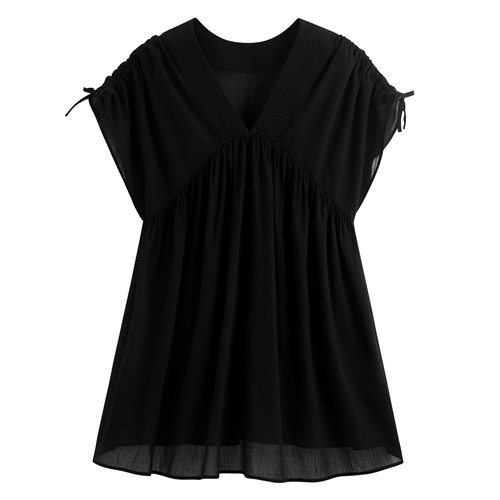 棉質抽繩造型上衣-女