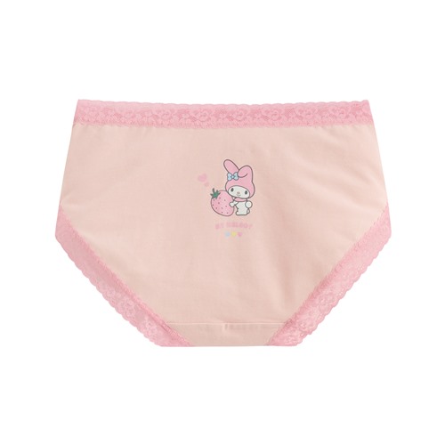三麗鷗棉質蕾絲中腰內褲-01-女