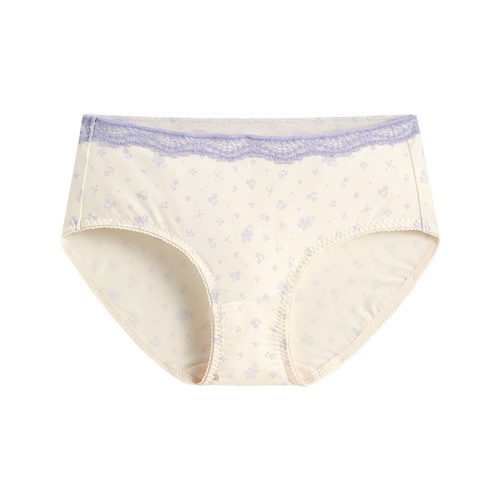 莫代爾蕾絲碎花中腰內褲-女