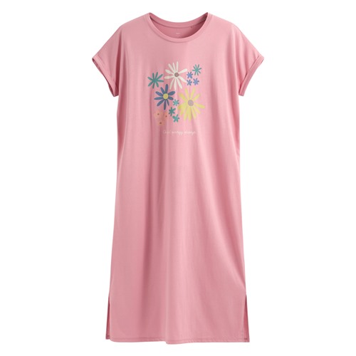 莫代爾花卉連袖長洋裝-女