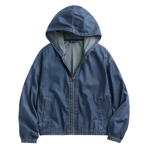 輕型牛仔連帽外套-女