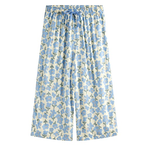 嫘縈圖騰花卉印花七分褲-女