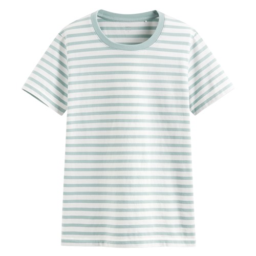 純棉條紋圓領T恤-女