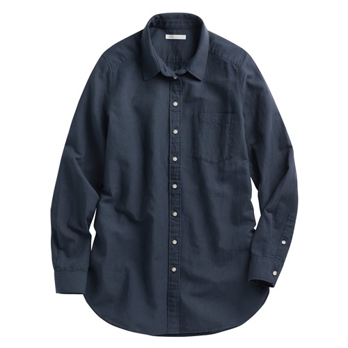 棉麻長版襯衫-女