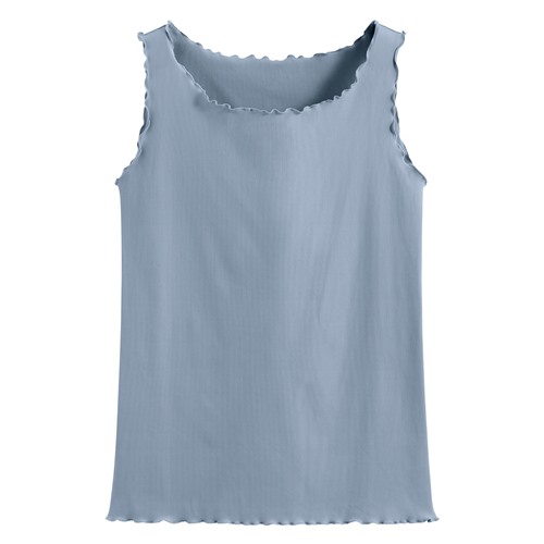 輕涼羅紋木耳邊背心-女