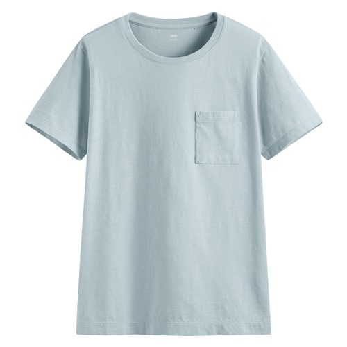 竹節棉口袋短袖T恤-女