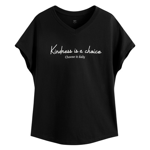 莫代爾V領文字上衣-01-女