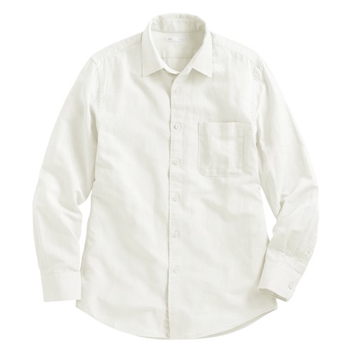 棉麻長袖襯衫-男