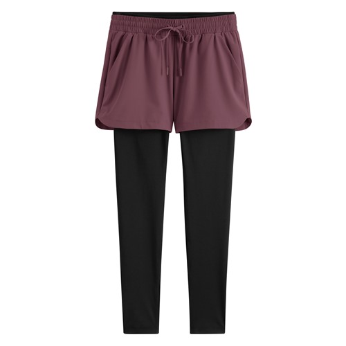 運動假兩件長褲-女