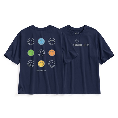 S.W.SMILEY®寬版印花T恤-09-男