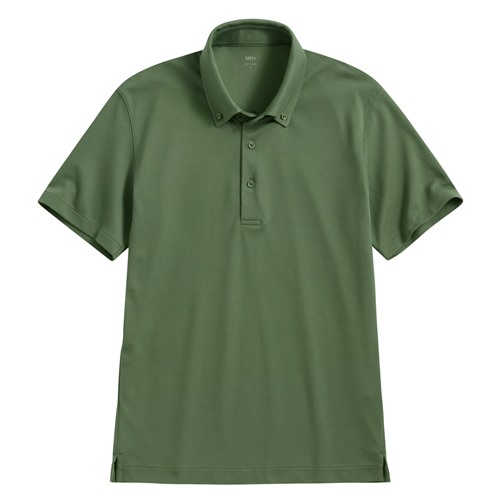 涼感網眼鈕釦領polo衫-男