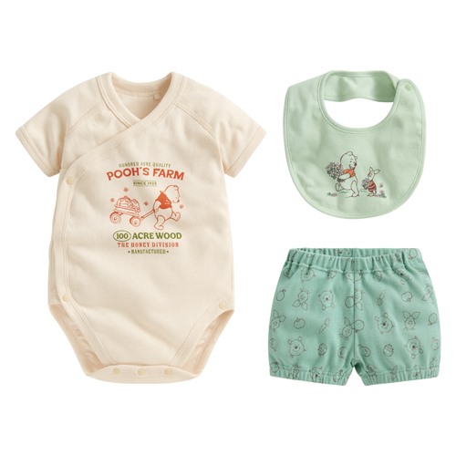 迪士尼系列純棉羅紋套裝組(3入)-Baby