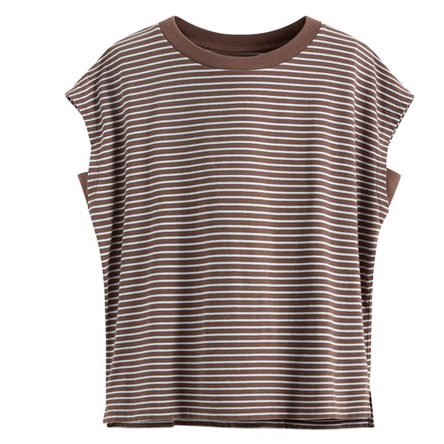 純棉寬版條紋上衣-女