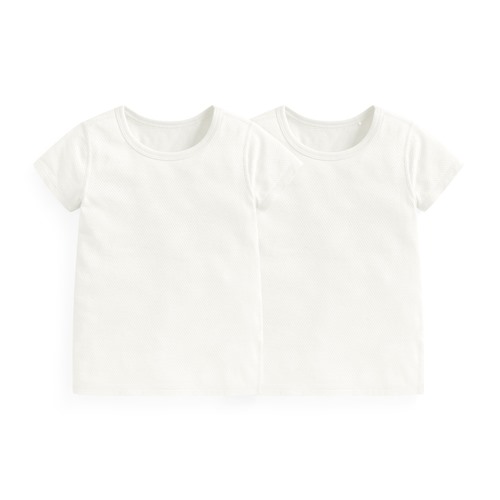 純棉網眼素色T恤(2入)-童