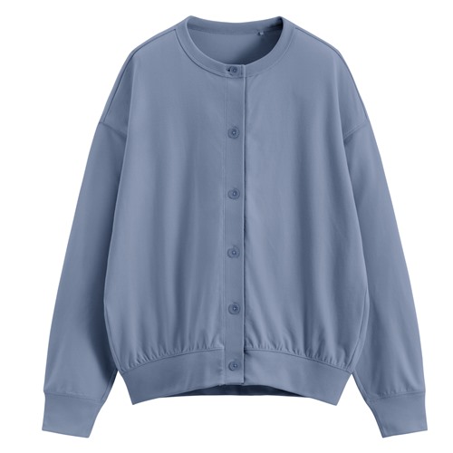 抗UV寬版圓領開襟外套-女