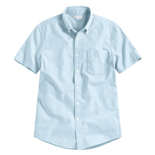牛津短袖襯衫-男