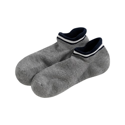 毛圈運動配條踝襪-男