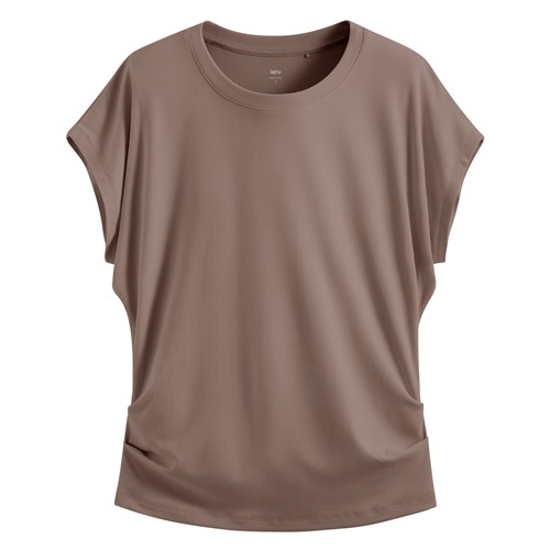 輕柔連袖抽皺T恤-女