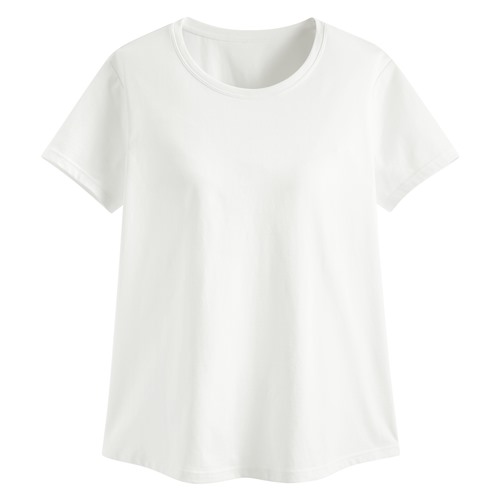 輕涼棉質Bra圓領寬襬T恤-女