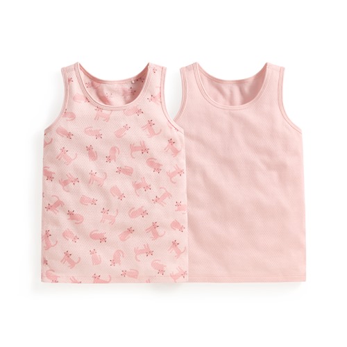 純棉網眼印花背心(2入)-童