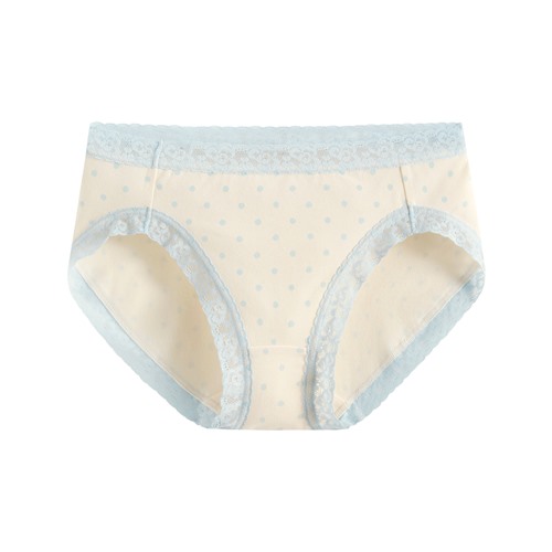 棉質蕾絲點點中腰內褲-女