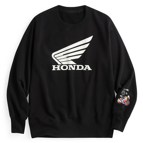 大人的圖鑑HONDA毛圈印花圓領衫-01-男
