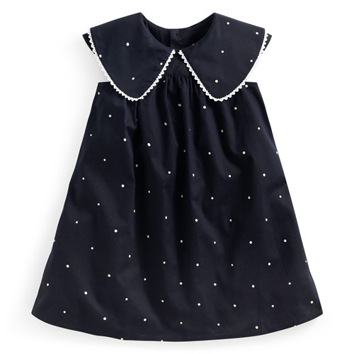 蕾絲翻領點點印花洋裝-童