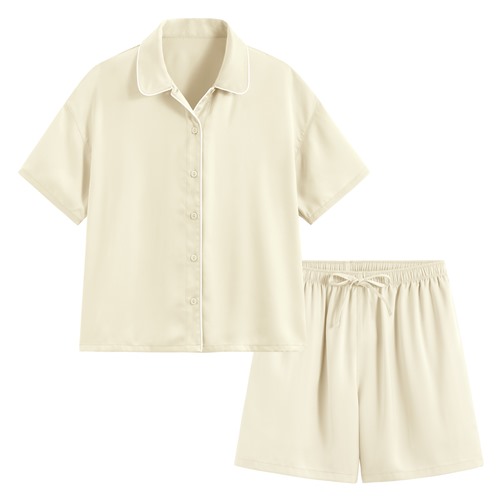 緞面寬版家居套裝-女