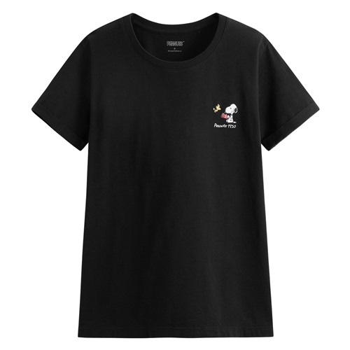 史努比系列竹節棉電繡T恤-女