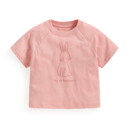 竹節棉寬鬆動物印花T恤-Baby