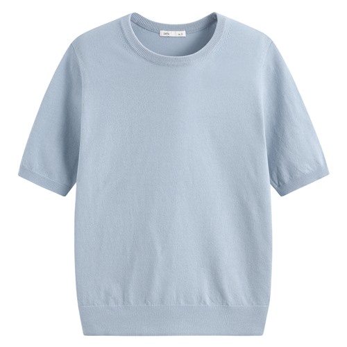 圓領五分袖針織衫-女