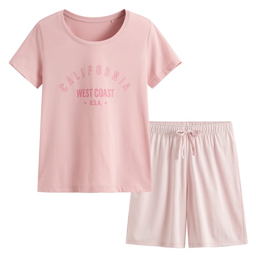 快乾棉文字印花家居套裝-女