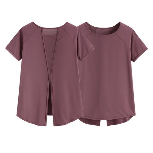 運動開衩綁帶短袖T恤-女