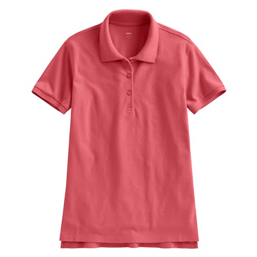 棉質網眼彈性polo衫-女