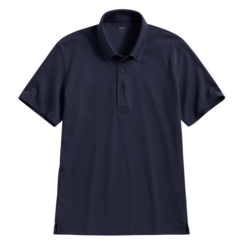 涼感網眼鈕釦領polo衫-男