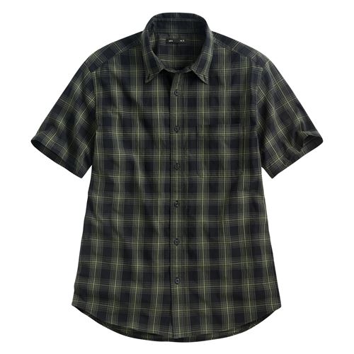 格紋短袖襯衫-男