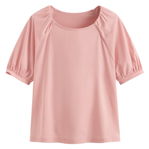 絲光棉泡泡袖上衣-女