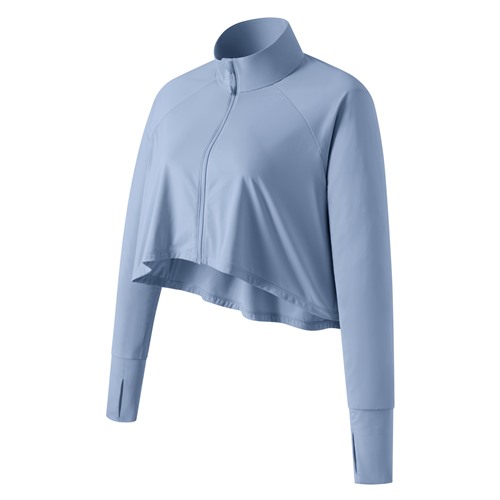 涼感抗UV寬襬立領外套-女