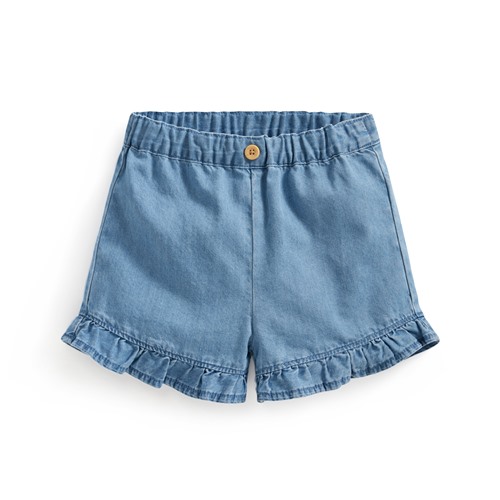 軟牛仔荷葉邊短褲-Baby