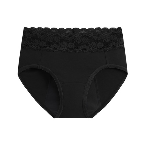 棉質蕾絲高腰防水層生理褲-女
