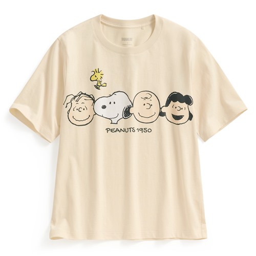 史努比系列寬版印花T恤-18-女