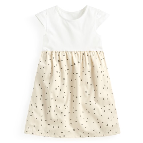 棉質點點印花拼接洋裝-童