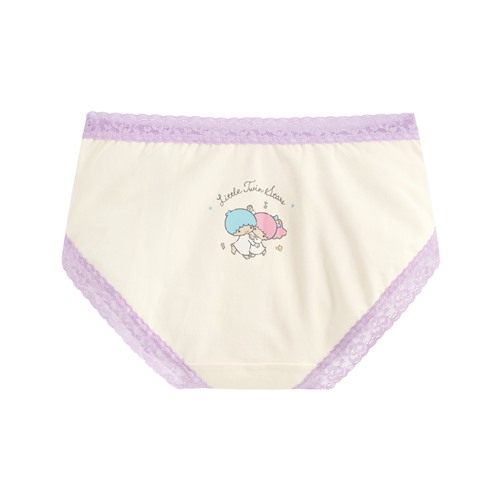 三麗鷗棉質蕾絲中腰內褲-01-女
