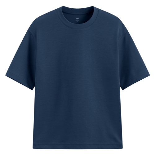 輕涼棉質寬版T恤-男