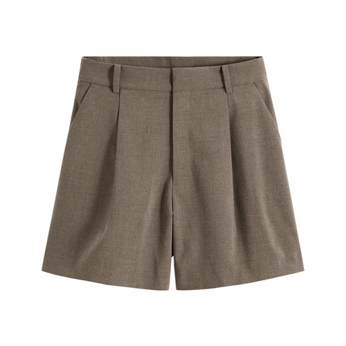 休閒打褶短褲-女