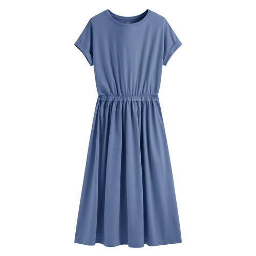 柔滑棉連袖收腰長洋裝-女