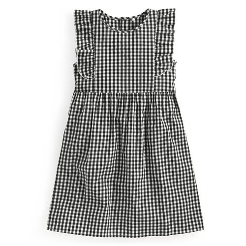 荷葉格紋洋裝-童