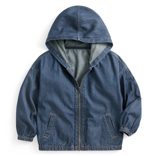 輕型牛仔連帽外套-童
