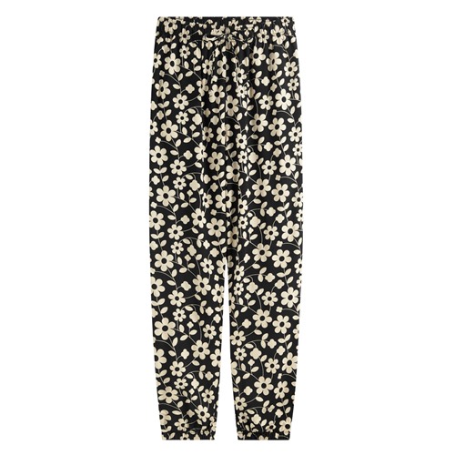 嫘縈花朵印花束口褲-女